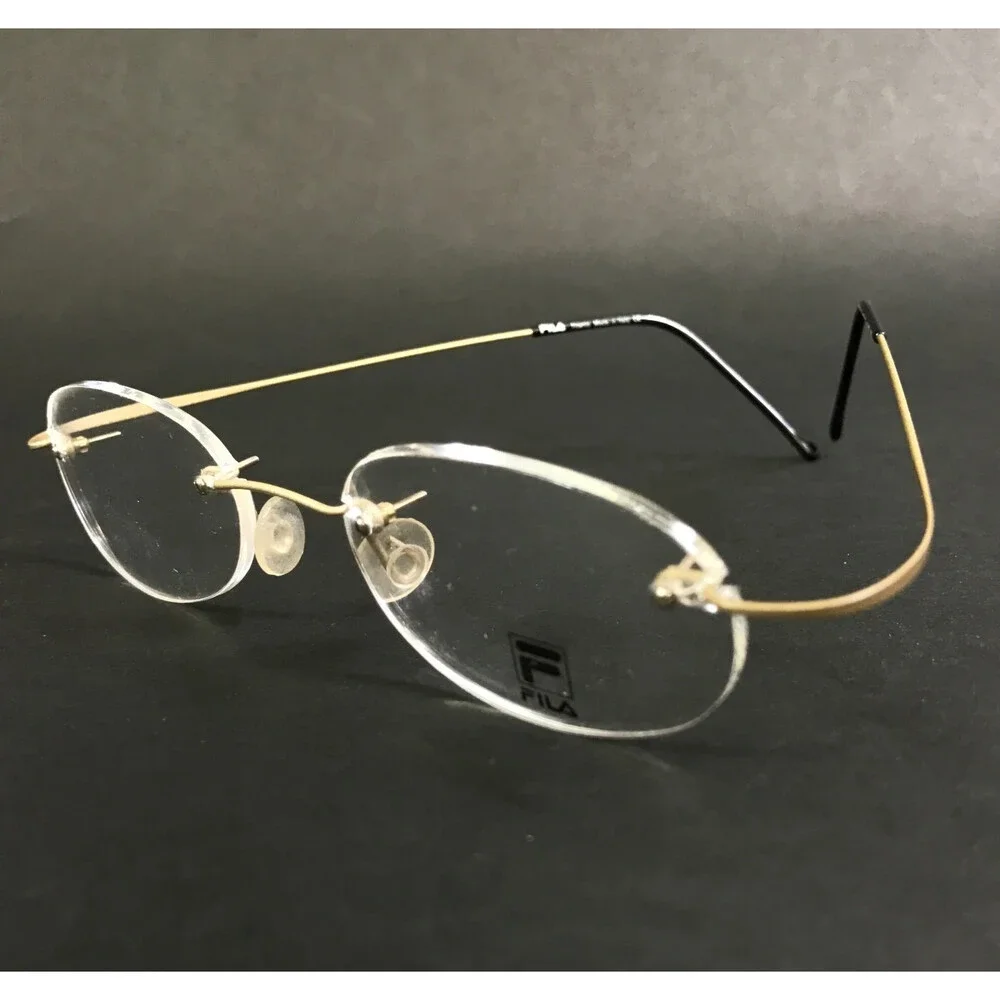 Vintage Fila Eyeglasses Frames Mod. VF8185 col. 648 Titanium Flex Gold 49-17-140